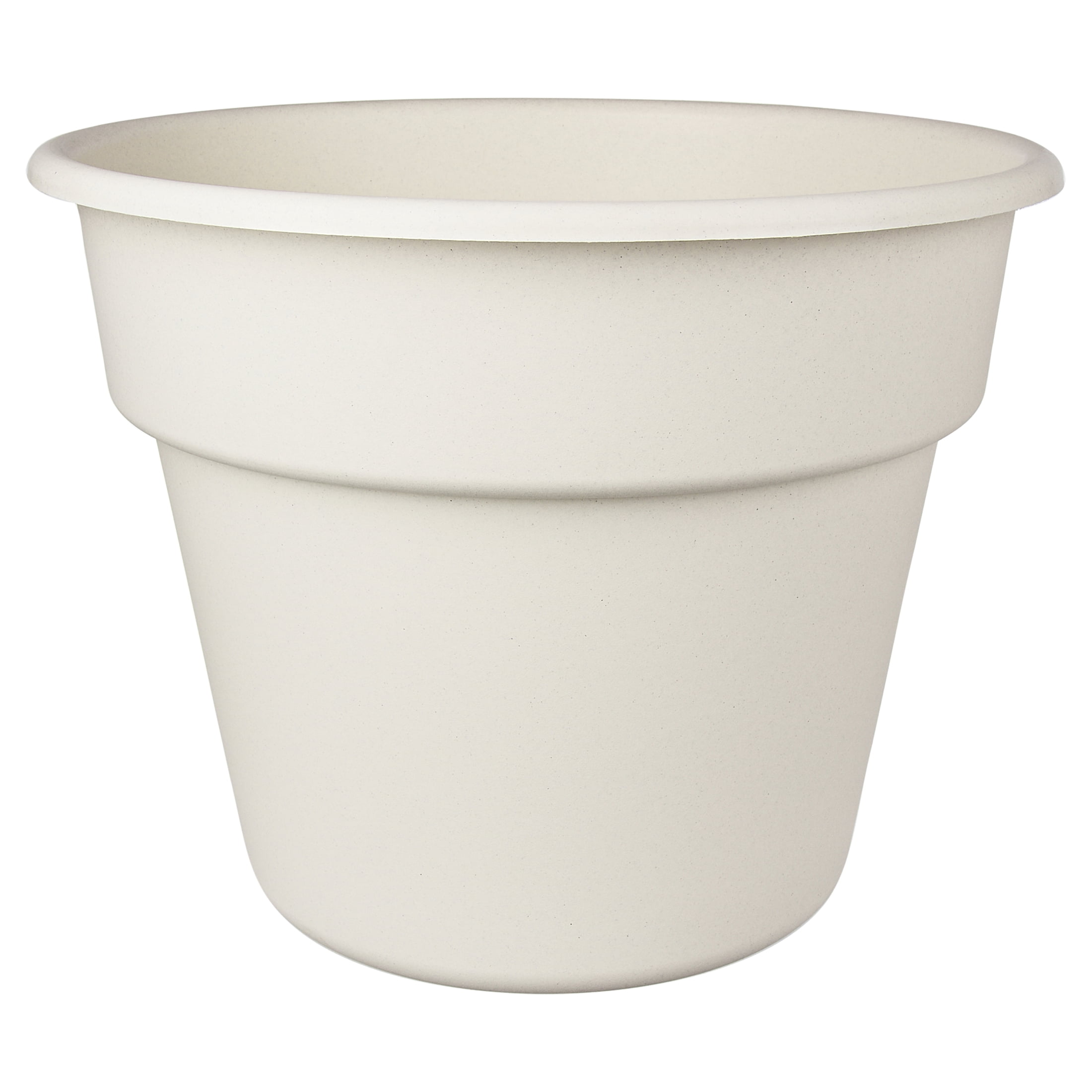 Mainstays Flint Round Resin Planter, Vanilla Dream, 14.13 in H x 18 in W x 14 in L