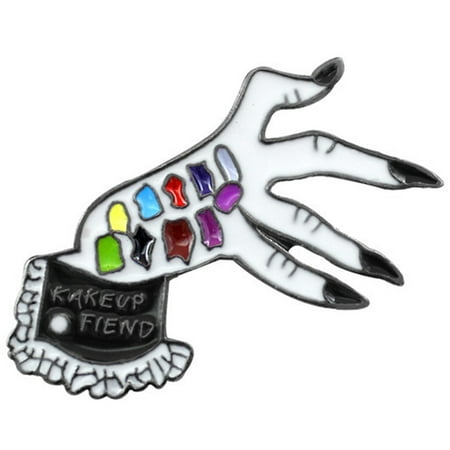 Fancyleo Two Color Devil Hands Brooch Makeup Fiend Twisted Hand Skeleton Enamel Lapel Pin Denim Backpack Badge Halloween Party Gifts