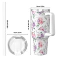 thumbnail image 4 of Fotbe Rose Flower B Pattern 40oz Ice Bully With Handle And Straw Stainless Steel Vacuum Insulated Cup And 2 In 1 Straw Lid, 4 of 8
