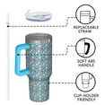 thumbnail image 4 of Light Blue Christmas Snowman Pattern Tumbler with Handle and Lid,40oz Double Wall Vacuum Insulated Tumbler,Cups Gift for Women and Men, 4 of 7