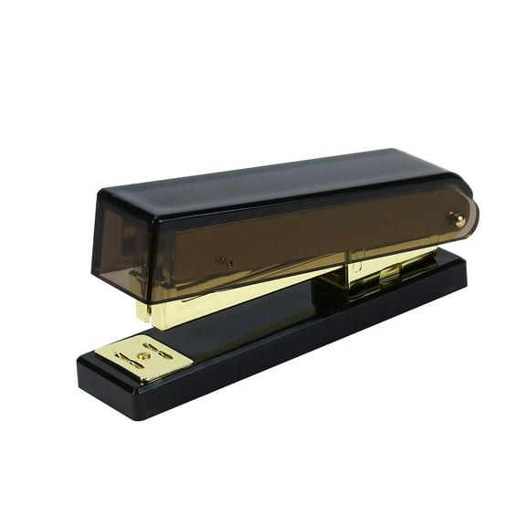 Multibey Black Stapler for Desk Heavy Duty Desktop Stapler Acrylic Gold High Capacity Effortless Stapler for Office