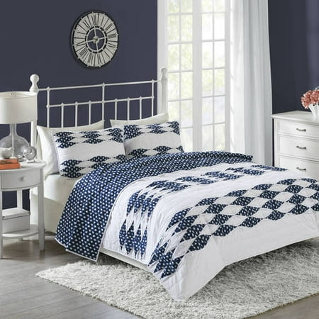 Dot Dotted Cotton Quilt - Better Homes and Gardens Peekaboo Dot and Pintuck Quilt Collection, Full/Queen