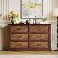 thumbnail image 3 of Home Farmhouse 6 Drawer Dresser for Bedroom, Rustic Wood Chest of Drawers with Metal Handles, Large Double Dresser TV Stand, Storage Dressers Organizer for Living Room, Nursery, 3 of 7