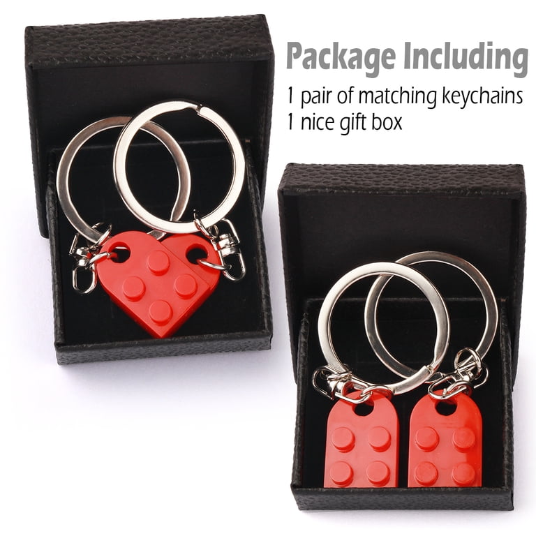 Heart Keychain for Couples Boyfriend Girlfriend Lego Key Chain