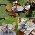 thumbnail image 4 of Modern Elephant Round Tablecloth for 45-54 Inch Tables, Fitted Table Cover with Elastic Edge, Grey Modern Art Bathtub Waterproof Outdoor Table Cloth Protector for Patio Garden Dinner Picnic, 4 of 9