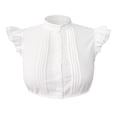 thumbnail image 3 of DHFJKG Womens Cropped Tank Tops Flounce High Neck Pleated Button Front Slim Fit Going Out Shirts Stylish Top, 3 of 4
