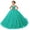 Aqua, variant on Girl Tulle Flower Dress for Wedding Lace Applique Princess Pageant Dresses Long Girls Party Ball Gow