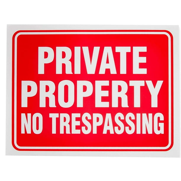 10 Pack Private Property No Trespassing Sign 12" x 9" for Indoor