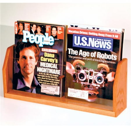 Wooden Mallet MT-2MO Countertop 2 Pocket Magazine Display in Medium Oak