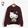 thumbnail image 2 of Sudadera con capucha de HELLO KITTY para mujer, suéter sencillo de cuello redondo que combina con todo, de manga larga, holgado, informal, para estudiantes, Otoño, 2023, 2 of 3