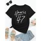 thumbnail image 1 of 47 Graphic Tee - Casual Crew Neck, Short Sleeve T-Shirt for Women, Stretchy Polyester Blend, Machine Washable, Print, Round Neck, Leisure , ALL/Global/All, 1 of 6