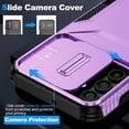 thumbnail image 3 of Dteck Case for Samsung Galaxy S24,Shockproof TPU+PC Armor Case Slide Lens Protection Cover for Galaxy S24,Purple, 3 of 7