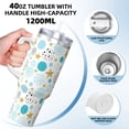 thumbnail image 3 of Fotbe Gold Stars Blue Dots Pattern Pattern 40oz Ice Bully With Handle And Straw Stainless Steel Vacuum Insulated Cup And 2 In 1 Straw Lid, 3 of 8