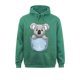 thumbnail image 3 of Sudadera con capucha de manga larga con estampado de koala de bolsillo que se asoma, divertida, para el día del padre, para Navidad, para hombre, 3 of 5