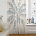thumbnail image 6 of Summer Palm Trees Sheer Curtains 54 Inches Long, Tropical Plants Vintage Wood Grain Light Filering Curtains, Breathable Simi Curtain Privacy Drapes for Kitchen Bathroom Small Window Treatment, 6 of 9