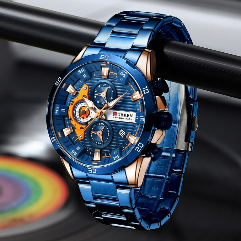 CURREN Fashion Sports Watches for Man Casual Stainless Steel Band