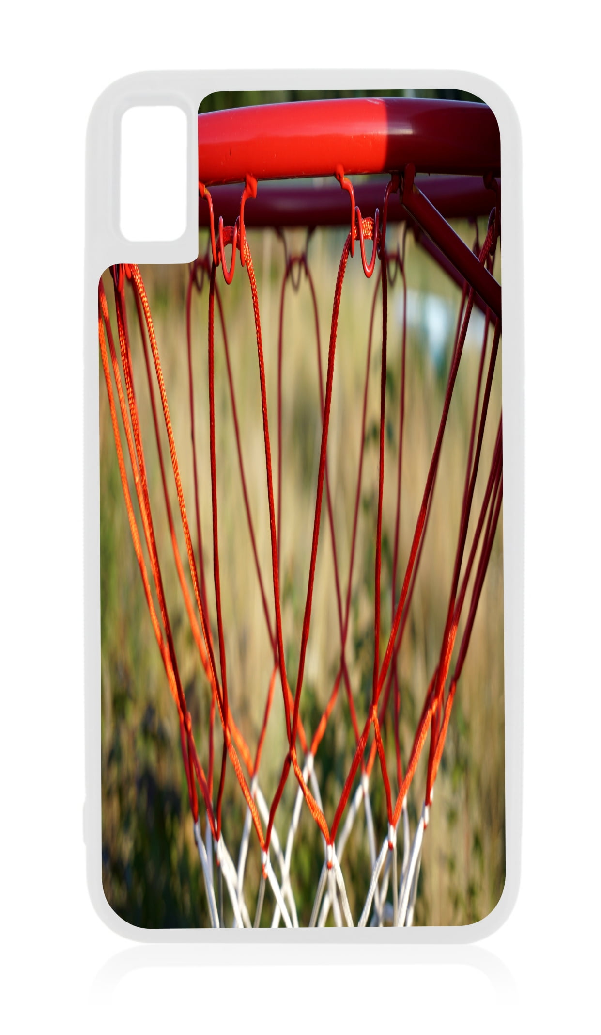 Basketball Hoop Net Design iPhone 10 XR Basketball Case White Rubber