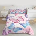 thumbnail image 2 of Homewish Besuty Butterfly Full Size Comforter Sets,Flying Animal Bedding Comforter Set,Dreamy Pink Blue Bedding Sets For Girls Kids,Breathable Home Decor Reversible,3pcs, 2 of 8