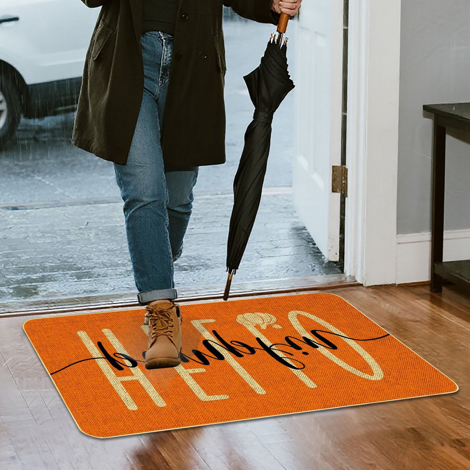 15.75x23.62 Inch Merry Christmas Snowflake Welcome Decorative Doormat, Seasonal Winter Low-Profile Floor Rug Switch Mat for Outdoor(A+B+C)