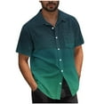 thumbnail image 2 of Blusa y camisa de manga corta con cuello vuelto para hombre, blusa informal de moda con cuello vuelto, blusa estampada de manga corta con botones, blusa de poliéster para hombre, 2 of 6