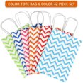 thumbnail image 3 of Paquete de 40 bolsas de papel Kraft de color con asas para regalo de dulces o bodas, bolsa de papel artesanal 120g 5 colores con parte inferior Feliz Sencillez, 3 of 5