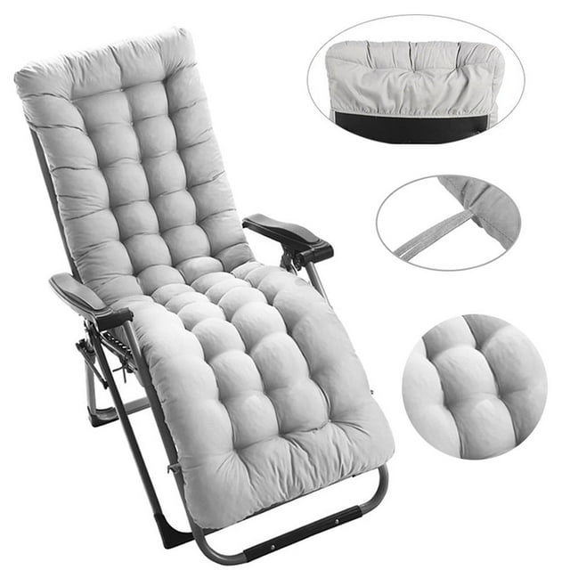 YOPTOP Replacement Sun Lounger Cushion Outdoor Garden Patio Recliner Thick Padded Spare No Chair,Grey,170cmby53cmby7cm