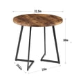 thumbnail image 2 of VECELO 31.5" Round Dining Table with Metal Legs for Kitchen Living Room Coffee Table Bristro Table, Brown, 2 of 7