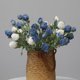 thumbnail image 1 of Nvzi 6 rosas artificiales de tallo largo, rosas de seda falsas para ramo de boda, centro de mesa, decoración del hogar (azul y blanco), 1 of 5