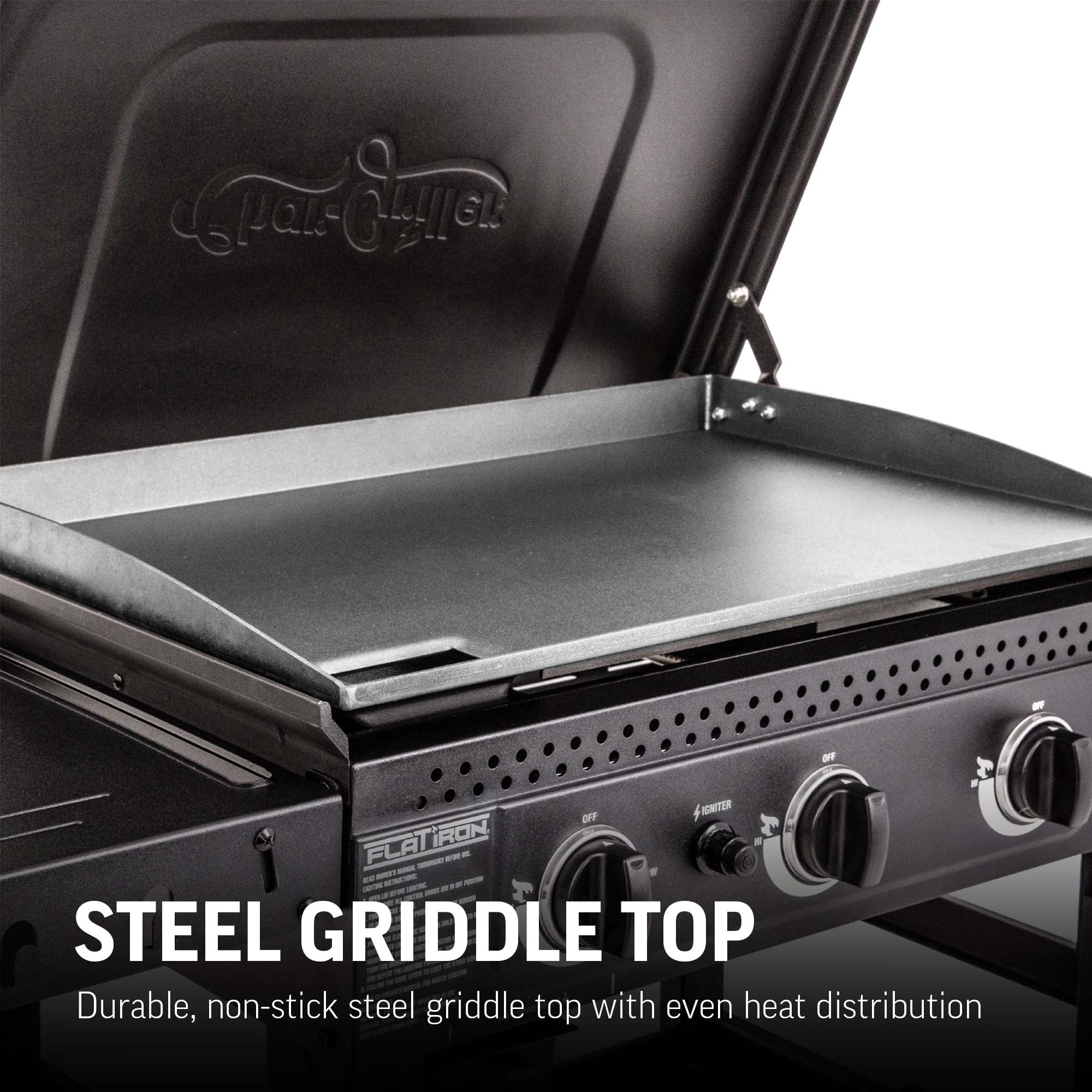 Char-Griller 2-Burner Flat Iron Gas Griddle with Lid