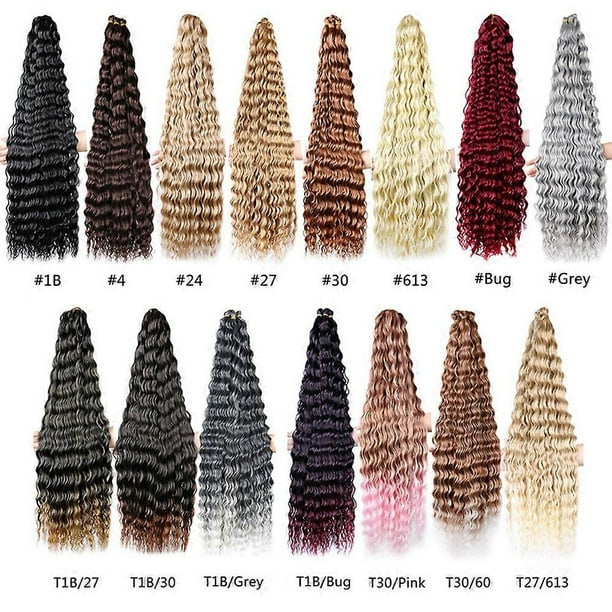 Crochet Hair 30 Inch Deep Wave Bulk Hair Braiding Hair Curly Crochet Hair Natural Synthetic Hair Extension for Women Girls