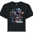 thumbnail image 3 of Marvel Captain America - Collage - Juniors Cropped Graphic T-Shirt, 3 of 5