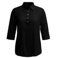 thumbnail image 4 of Workout Tops for Women Stand Collar Solid Button Front Loose Casual Shirt Cute Summer Tops, 4 of 4