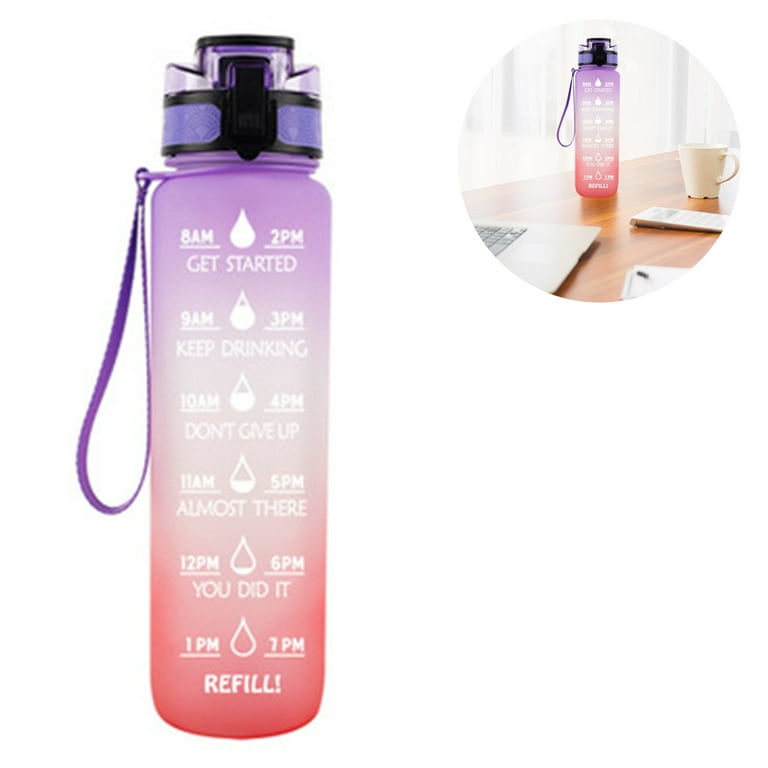 1L Motivational Water Bottles, Water Bottle With Hourly Time