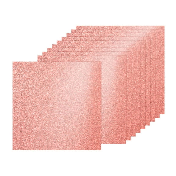 10Sheets Rose Gold Glitter Cardstock, 12x12In Glitter Paper Card Stock Shiny Scrapbook 250gsm Sparkly Paper Large Shimmer for Crafts Scrapbook DIY Art Wedding Party