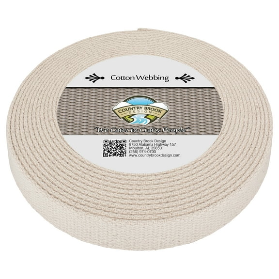 Country Brook Design® 1 inch Natural Super Heavy Blended Webbing, 50 Yards