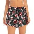 thumbnail image 4 of Lsque Autumn Forest Mushrooms Printed Women's Running Shorts with Liner Pockets,Elastic Quick Dry Workout Athletic Gym Yoga Shorts,Womens High Waist Shorts-Large, 4 of 9