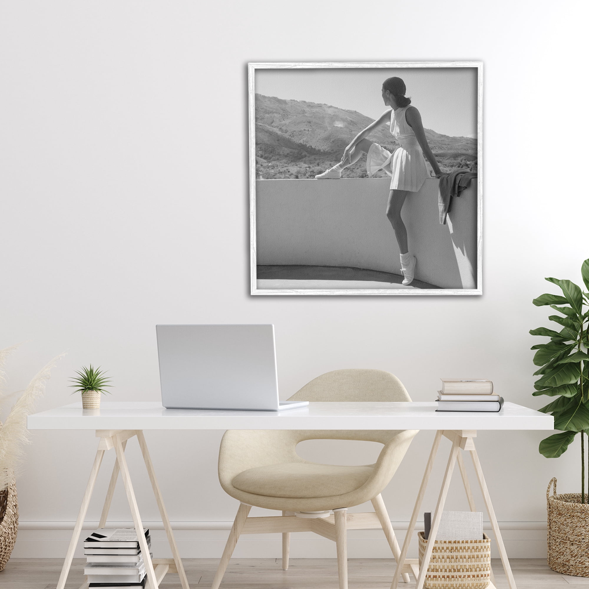 Stupell Industries Woman In Tennis Outfit White Framed Giclee Art, design by Toni Frissell