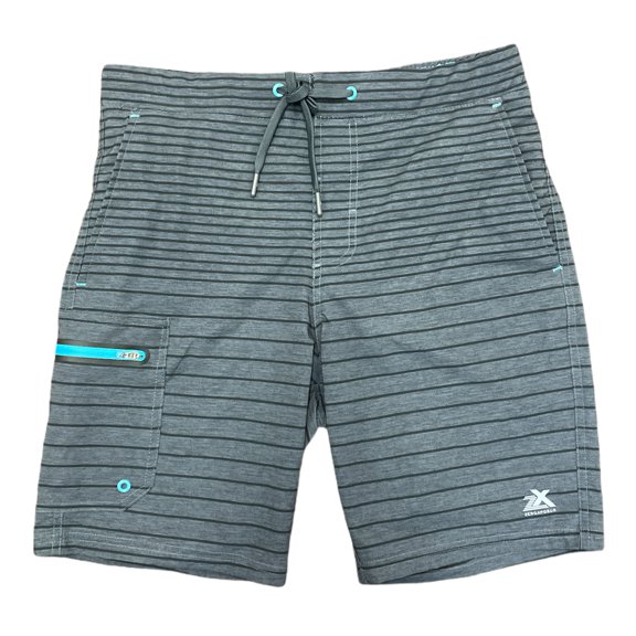 ZeroXposur Men's Stretch Comfort Waistband Swim Trunks (Slate Block, L)