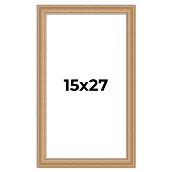 15x27 Frame Charleston Honey Brown Solid Wood Picture Frame Width 1.75 Inches | Interior Depth 0.5