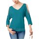 thumbnail image 2 of INC Blusa de punto con tachuelas para mujer, verde, XS I-N-C Tejer, 2 of 2