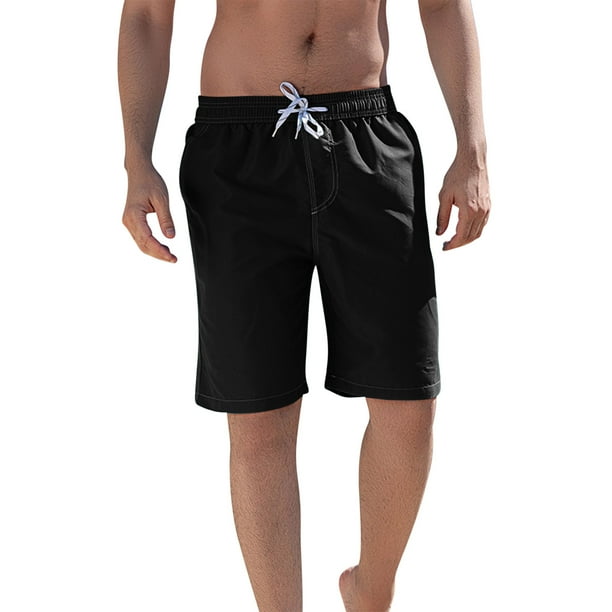 Pantalones Cortos de Cintura Elástica para Hombre con Bolsillos, Color Sólido, Cordón de Cintura Elástica Casual Y Bolsillos Pantalones Cortos para Hombres Verano Casual