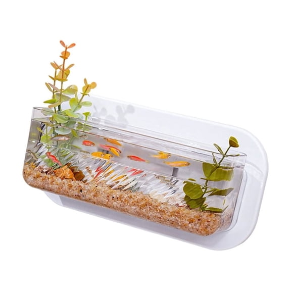 Clear Plastomer Wall Fish Bowl Hydroponic Wall Rack Aquariums Fish Tanks