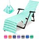 thumbnail image 2 of Funda de toalla de playa a rayas para silla de playa, cubierta plegable portátil para tumbona de piscina, absorbente de microfibra, acolchado antideslizante, envío directo, 2 of 4