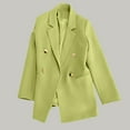 thumbnail image 2 of Gmluru Blazers For Women Trendy Green Long Sleeve Lapel Solid Color Fake Pocket Suit Jacket Lightweight Suit Xs-3XL, 2 of 7