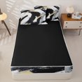 thumbnail image 4 of Homewish Gold Black Gradient Zipper Full Size Comforter Sets with Fitted Sheet and 2 Pillowcases,Modern Artwork Zipper Bedding Set,Black Reversible,4pcs, 4 of 8