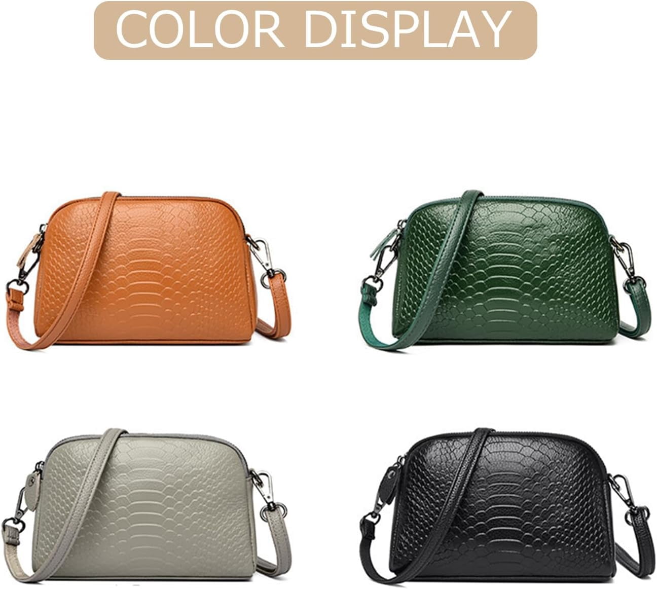 Small Crossbody Bags for Women Genuine Leather Wristlet Clutch Purses Crocodile Pattern Crossbody Purse