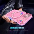 thumbnail image 5 of for iPhone 13 Case with Camera Sliding Cover, [Compatible with MagSafe] with Magnetic Ring Kickstand, Military Grade Heavy Duty Protection Phone Case for iPhone 13, Pink, 5 of 10