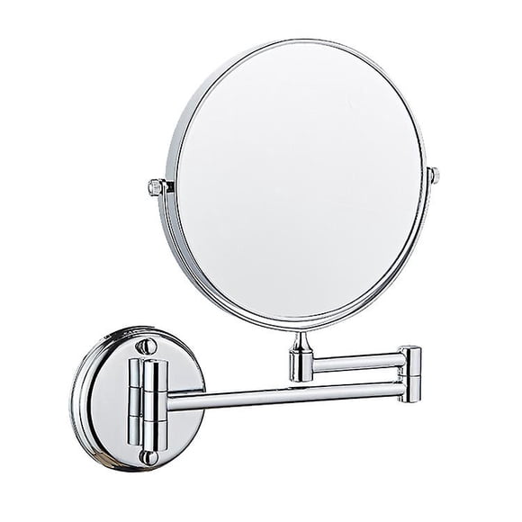 8 Inch LED Wall Mounted Makeup Mirrors Lighted Magnifying Mirror, 1x/10x Magnification, 360° Extendable Swivel, for Bathrooms and Family