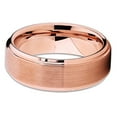 thumbnail image 2 of Tungsten Wedding Band Rose Gold Tungsten Tungsten Carbide Ring Brushed Tungsten 8mm Comfort Fit, 2 of 3