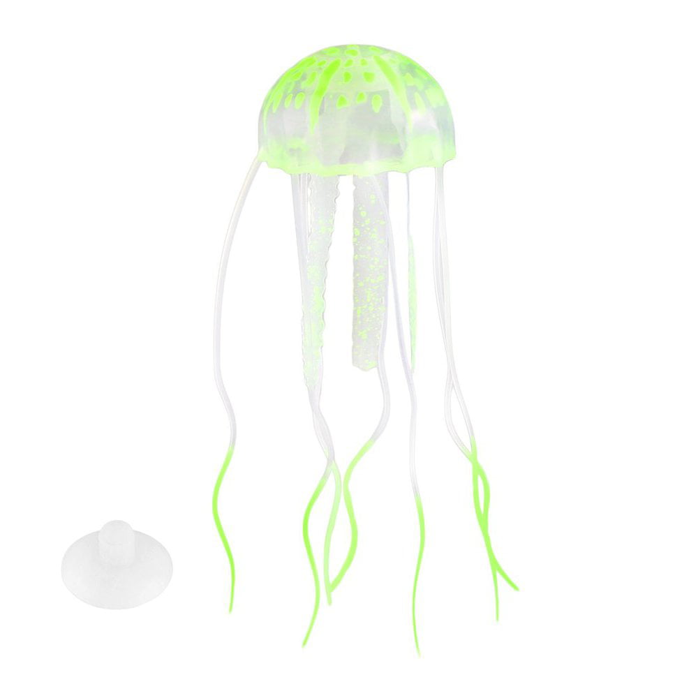 Tivolii Silicone Glowing Effect Artificial Jellyfish Ornament Fish Tank Aquarium Decoration Moves by Water Current in Tank